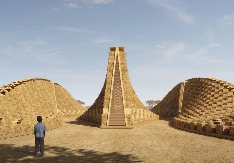 Wood and Straw Bale Malawian Secondary School